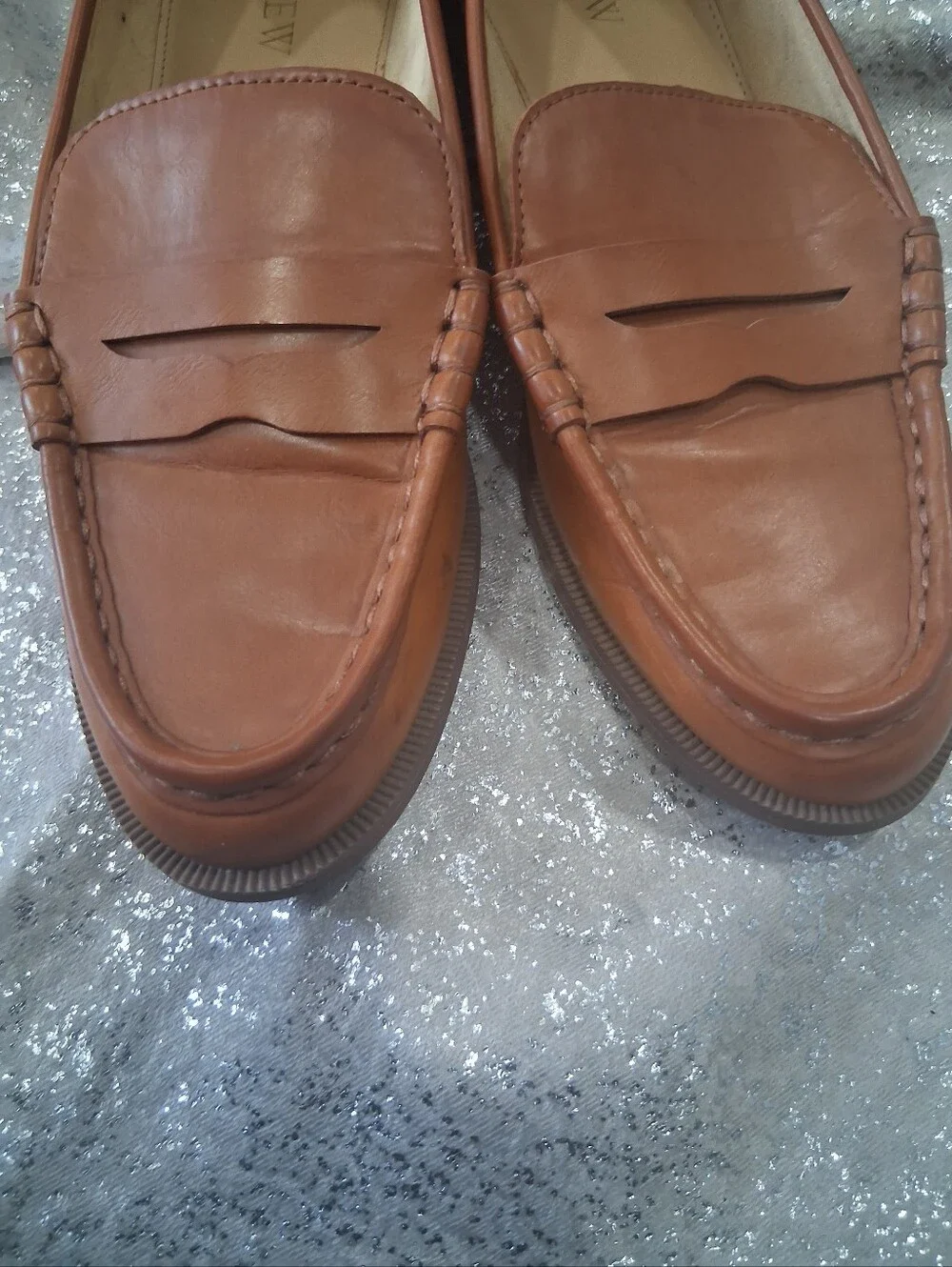 J. Crew Men’s Tan Leather Penny Loafers